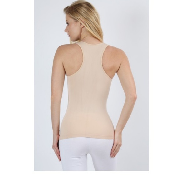 Athletic Racerback Tank Top Taupe / Nude - Picture 2 of 2